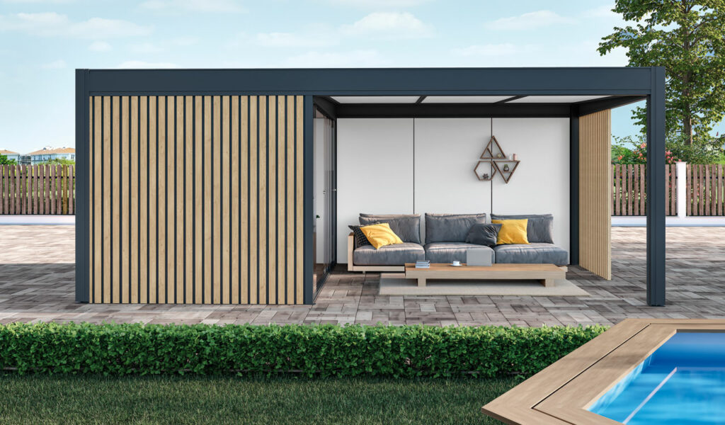 Pergola salon de jardin en aluminium robuste et design