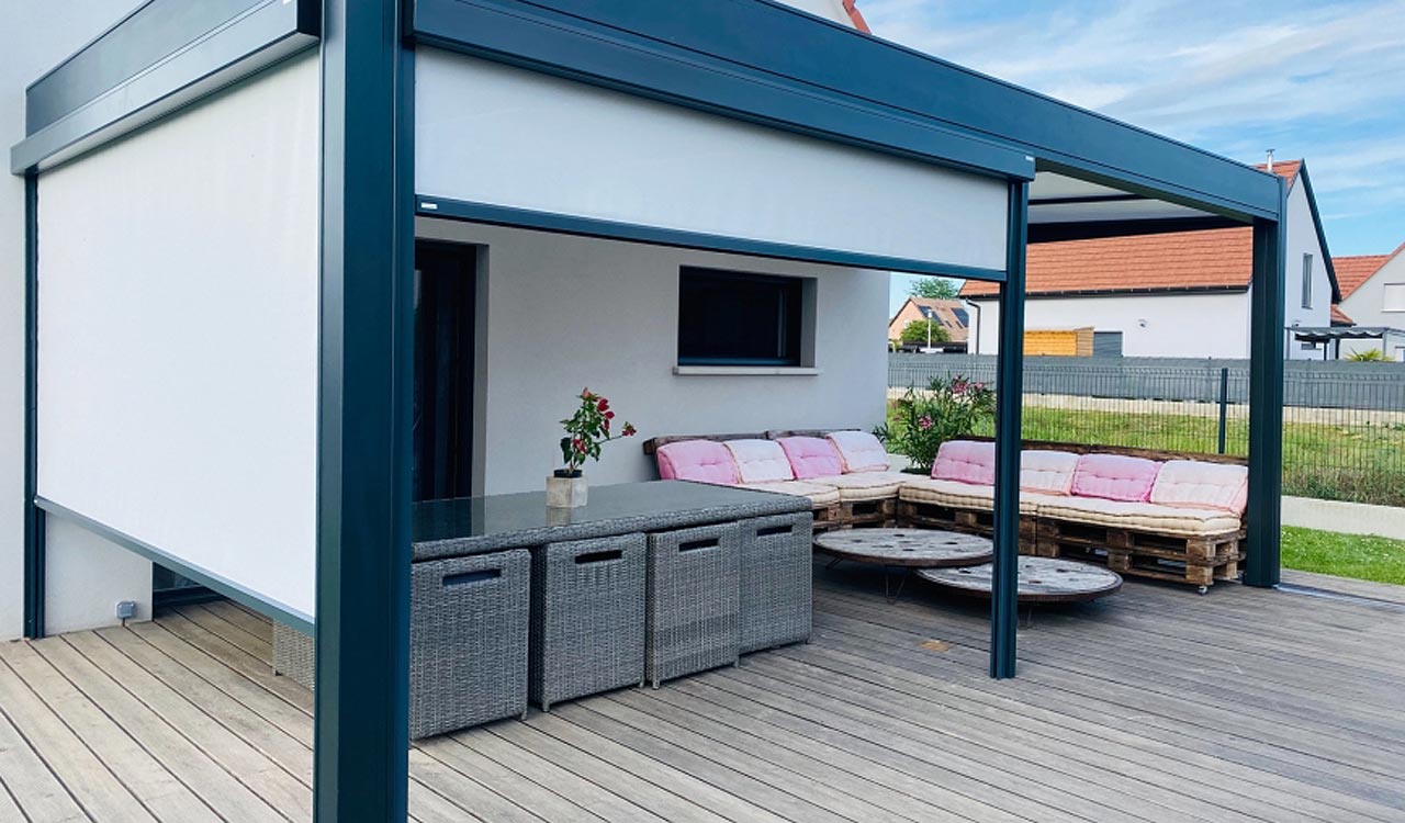 Pergola autoportante toiture fixe Rénoval