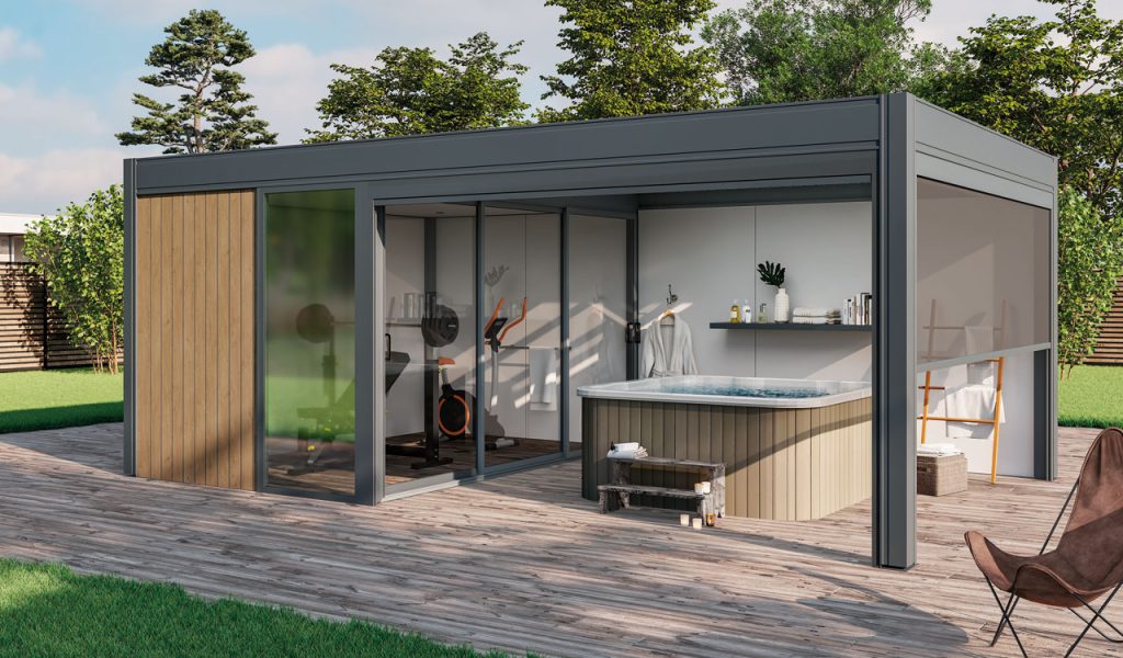 Le pool house à toit plat : un espace spa détente