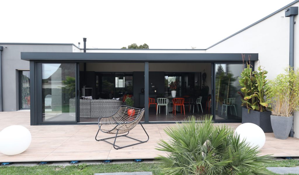 Extension aluminium maison de plein pied Rénoval
